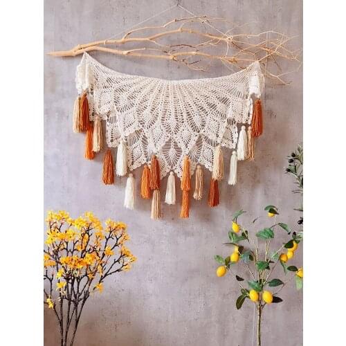 Handmade Retro Lace Dream Catcher Nordic Sofa Decoration Wall Tassel Tapestry Boho Decor Furniture Decoration Mat