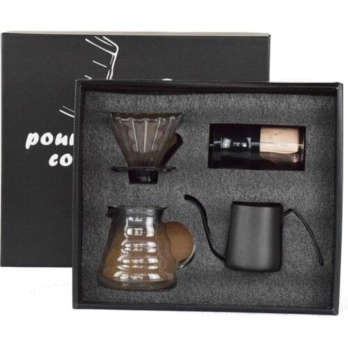Hand drip V60 coffee maker Gift box set Outing Portable Brew Coffee Pot Mini Coffee Grinder Percolator