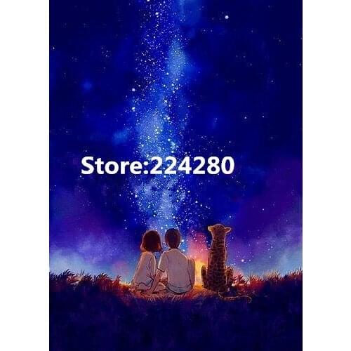 Needlework,Cross stitch,14CT Unprinted Starry sky scenery for Embroidery kits Art Cross-Stitching,DIY Handmade home decor