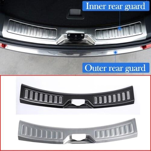 Car Styling 304 Stainless Steel Rear Bumper Protector Cargo Sill Plate Trim For Land Rover Discovery Sport 2015-2019 Accessories