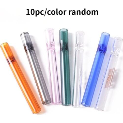 10PCS Glass Cigarette Holder Tube For Tobacco Cigarettes Smoking Smoke Filter Pipes Mouthpiece hookah bowl Accessories