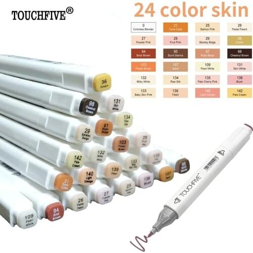 TOUCHFIVE Art Markers Dual Brush Pens Graphic Skin Color Pens Alcohol Based Sketch Ink For Drawing Manga Markers
