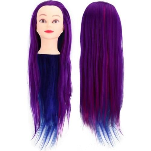 4 Colors Hairdressing Styling Braiding Training Practice Mannequin Head with Hair Training Head