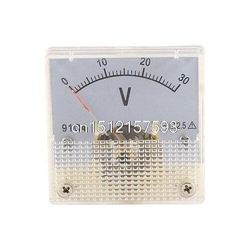 91C4 DC 0-30V Analog Panel Voltmeter Voltage Meter Measuring Gauge Class 2.5