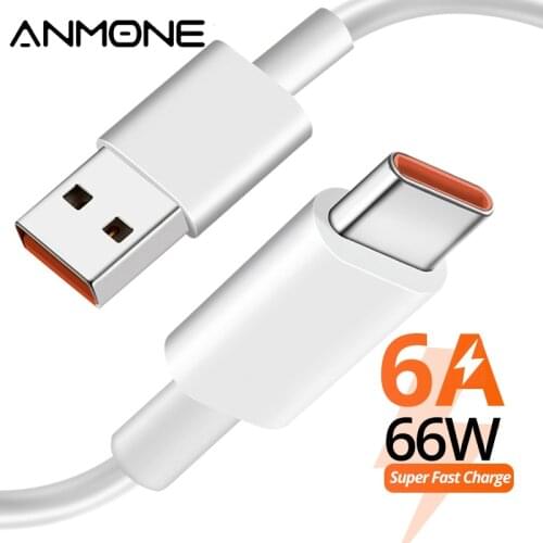 ANMONE USB Type C Charger Cable 66W QC3.0 Quick Charge Cable For Huawei Mobile Phone Cable Type-C Charging Cable Data Cord