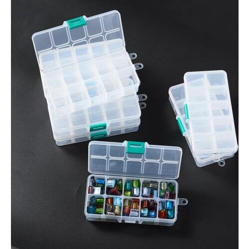 1 Box Organiser Storage Plastic Box Adjustable Dividers Boxes Rectangle White jewelry packaging display boxes