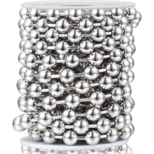 1 Meter Width 10mm Stainless Steel Ball Beads Chains Bracelet Findings For DIY Jewelry Making Accessories Necklace Supplies