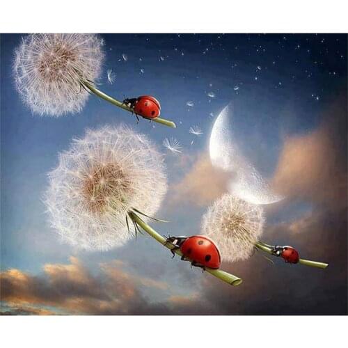 5D Diy Diamond Painting ladybug Dandelion Diamond Mosaic Full Square/round Rhinestones Diamond Embroidery home decoration TY872