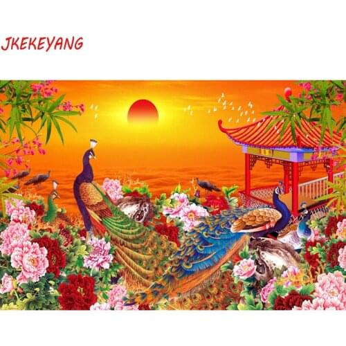 5D DIY square/round Diamond Painting Peacock peony flower Cross Stitch Diamond Embroidery Pattern Rhinestone home decor J1027