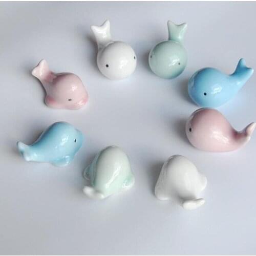 8pcs/set Cute Big Head Fish Ceramic Chopstick Holder Chopsticks Rack Spoon Fork Rest Stand Kitchen Tableware