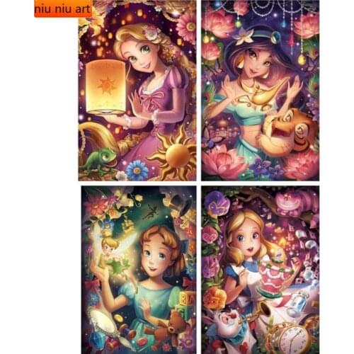 Disney Diamond Painting 5D DIY Jasmine Princess Embroidered Mosaic Picture Artist Home Decoration Gift