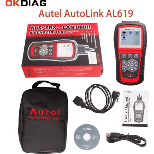 Autel Autolink AL619 OBD2 Scanner Diagnostic Tool Car Diagnostic ABS/SRS CANS Scaner Code Reader Automotriz ABS Multi-languages