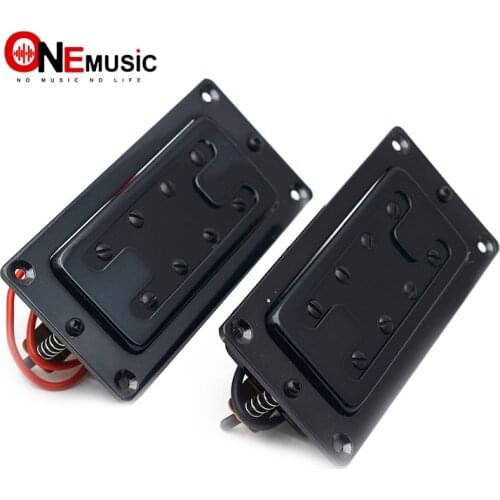 Mini Style Two Line 8 Hole Electric Bass Humbucker Pickup Neck/Bridge Pickup Black