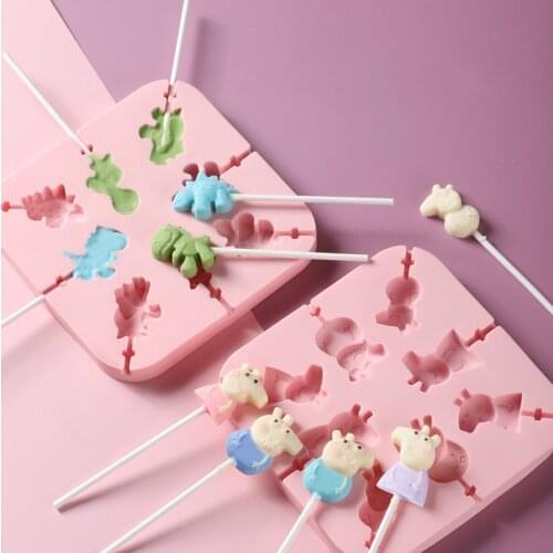 Baking Tools for Ondant Silicone Cake Chocolate Mold Cartoon DIY Kitchen Baking Utensils Making Lollipop Mold with Lid