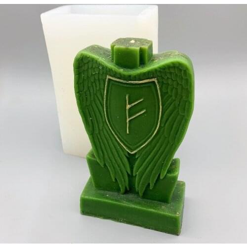 Meaning of Wealth Rune Candle Mold Big Wings Fortune Rune 3d Scented Candle Mold Resin Molds Candle Making Kit Soap Mold