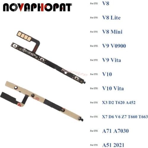 Novaphopat Tested Ok Power Switch on/off Volume Ribbon For ZTE blade a510 Power Button Flex Cable Replacement Parts +tracking