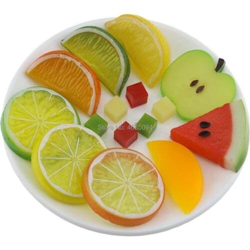 Gresorth Premium Artificial Fruit Slice Fake Lemon Apple Kiwi Watermelon Strawberry Cherries Home Decoration