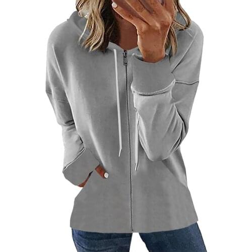Aesthetic Zip Up Hoodie Women Long Sleeve Zip-up Harajuku Sweatshirts Solid Color Sweatshirt Solid Black Hoodie Худи Аниме