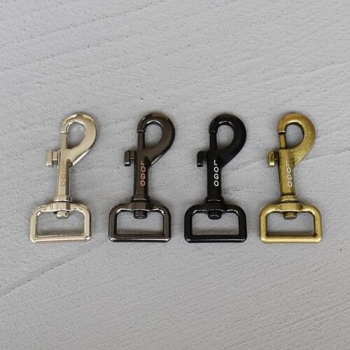 LOGO 50 Pcs 25mm Metal Swivel Spring Keyring Leather Satchel Bag Belt Strap Dog Chain Clasp Buckle Snap Clip Trigger Craft DIY