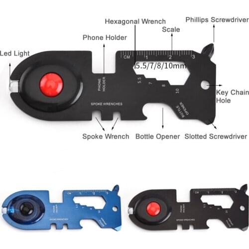 8-In-1 Multi Function Portable Outdoor EDC Survival Tool Emergency Light Self Defense Hex Wrench And Screwdriver Bottle Opener