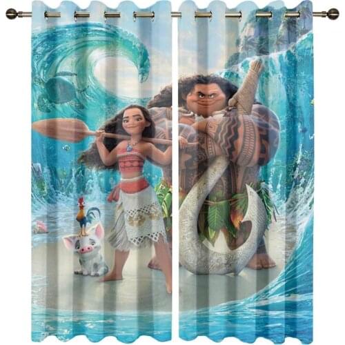 Moana Printed Window Curtains for Living Room Bedroom Custom Window Treatment Room Darkening Drapes kitchen Curtain