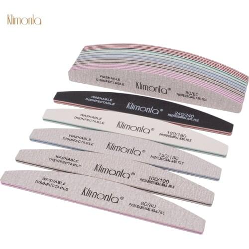 10Pcs Professional Half Moon Nail File 80/100/150/180/240 Nail Varnish Sets Wooden nagelvijl Manicure Tools Nails Accessories
