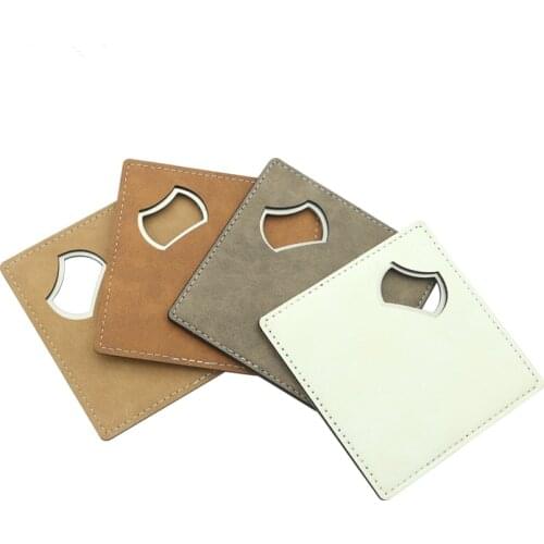 NEW Bottle Opener 5pcs/lot Blank Sublimation High-quality PU Leather Bottle Opener heat transfer print DIY consumables Print