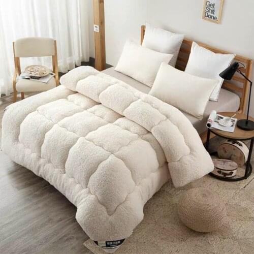 New White Cotton patchwork duvets Australian lambs wool Warm comforter camel quilt Thicken warm quilts winter comforter blankets