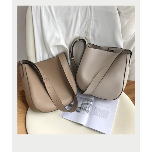 2021 New Design Leather Large Capacity Bucket Bag Fashion Messenger Bag Multifunctional Shoulder Bag For Women