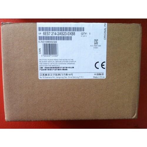 New Original 6ES7214-2AS23-0XB8 SIMATIC S7-200 PLC, CPU224XPSI, DC PS,14DI/10DO (M) 2AI, 1AO