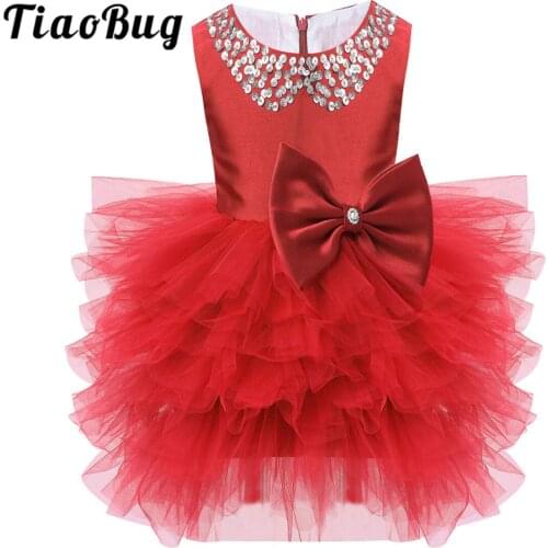 Baby Girl Sequin Bowknot Mesh Tutu Birthday Baptism Dresses Wedding Party Child Princess Dress Infant Girls Prom Ball Gowns