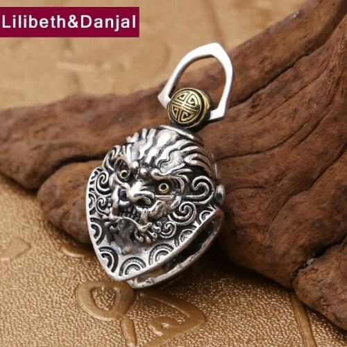 Buddha Pendant 100% Real 925 Sterling Silver indian jewelry Men Women Necklace Lucky brave troops Bell Necklace Pendant 2020 P64