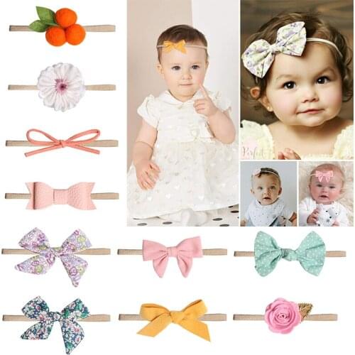 Hot Baby bow hair band children pink photo hairband without trace headband handmade non-woven flower bow Girls Hair Accessories