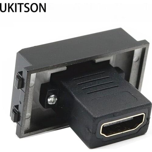 Female HDMI2.0 Slot Dark Color HDMI-Compatible Socket F/F HDMI Module For Projector DVD In Black