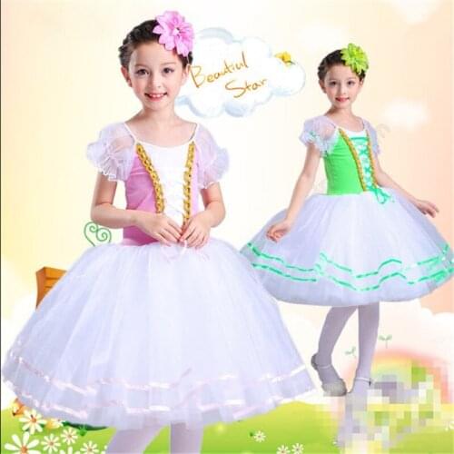 Romantic Tutu Dress Kids Classic Ballet Tutu Child Swan Lake Costumes White Ballerine Dress Long Tulle Ballet Dress For Girls
