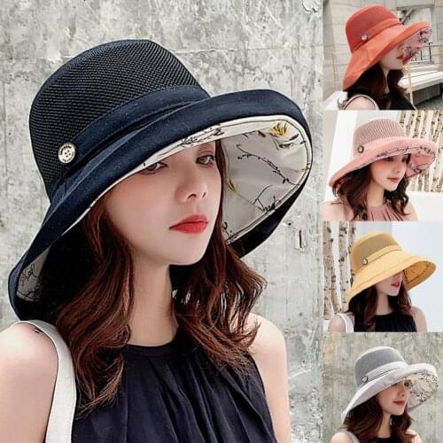 Sun Hat Wide Brim UV Protection Skin Friendly Women Bucket Hats for Daily Life
