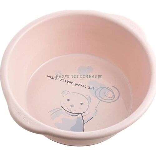 Bear Print Washbasin, Oversized Baby Washing Face Washbasin For Dormitory, Plastic Foot Basin For Students