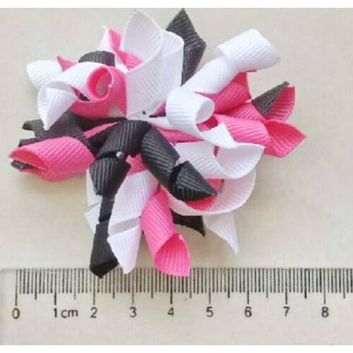 100pcs 2.5" bows flower corker hair bobbles barrettes korker ribbon alligator clip hair ties bow hair accessories kids PD007