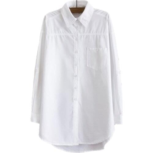 Women Long Blouse Ladies Office Casual Cotton Popular Comfortable High Quality Fashion Blusas Femininas Female White Shirt