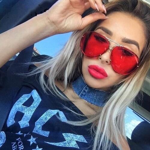 AOZE Womens Oversized sunglasses gold Metal legs Vintage Sunglasses female gradient UV400 Sunglasses glasses gafas de sol mujer