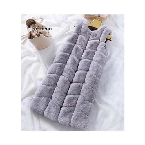 Women Fur Gilet Faux Fur Coat Plush Velvet Thick Warm Stitching Fur Coat Fashion Vest Fur Vest Female Fashion Plus Size