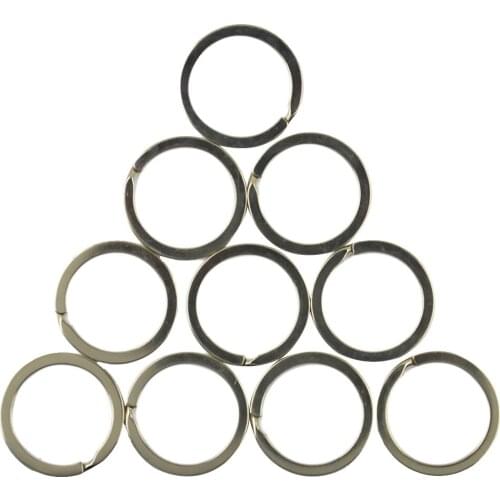 10pcs Strong Flat Split Ring 32mm Nickel Hoop keyring Metal Loop Key Rings