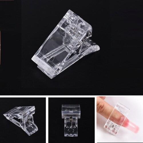 5pcs Plastic Gel Quick Building Nail Art Tips Clips Transparent Finger Tips Extension Clips Holder Manicure Tips TMB11