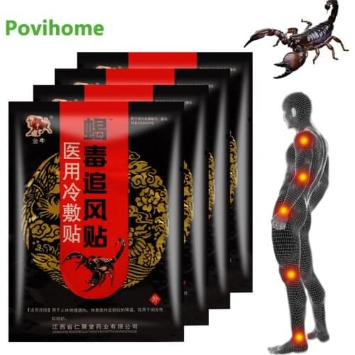 8pcs Scorpion Venom Pain Relief Plaster Patch Sprain Rheumatoid Arthritis Joint Knee Ache Painkiller Medical Patch Body Massage