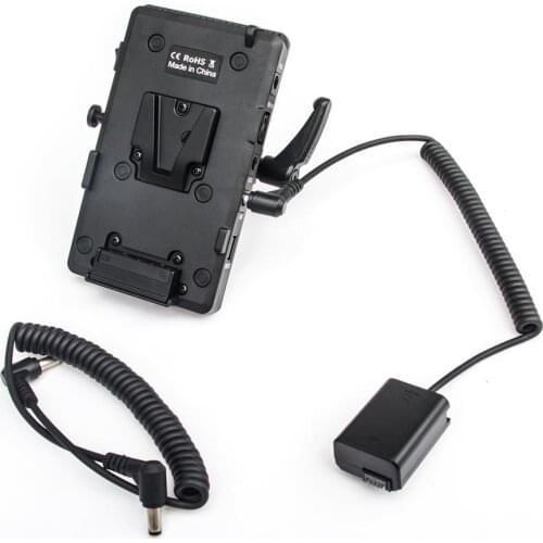 FOTGA Power Supply Systerm Battery Plate Adapter V-Lock D-tap Plate with NP-FW50 cable for Sony D-Tap DSLR Camera
