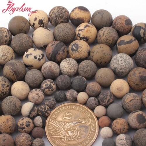 6,8,10,12mm Frost Round Picture Jaspers Beads Natural Stone Beads For DIY Necklace Bracelet Jewelry Making 15" Free Shipping