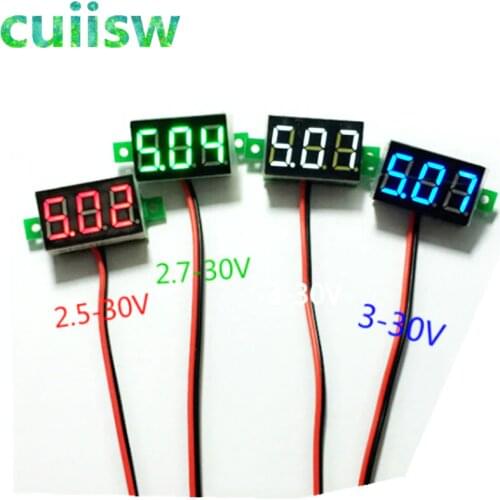 DC 2.5V-30V Digital Voltmeter Voltage Tester Meter LED Screen Electronic Parts Accessories Digital Voltmeter 0.36 Inch