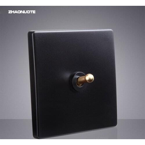 Home Improvement Black Retro 86 Type 1-4 Gang 2 Way Single Dual Control Toggle Switch Brass Lever Wall Light Switch