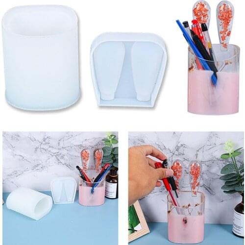 Epoxy mold cute rabbit pen holder silicone mold resin hot selling jewelry creative handmade