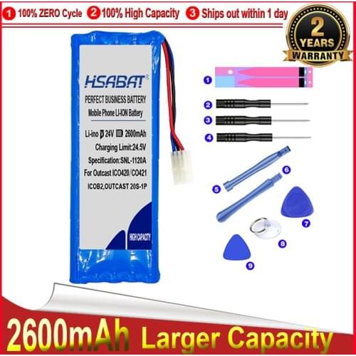 HSABAT 0 Cycle 2600mAh ICOB2,OUTCAST 20S-1P Battery for Soundcast Outcast ICO420, Outcast ICO421 Replacement Accumulator